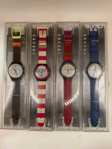 SWATCH 크로노그래프 초기 모델 4개 세트