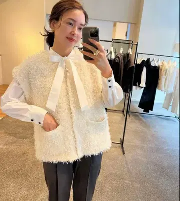 새상품급 OHGA 모케 베스트 화이트