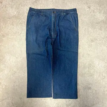 00년대 빈티지 다크 블루 워크 팬츠 허리밴딩