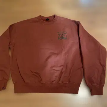 AVIREX75 로고 크루넥 맨투맨 버건디