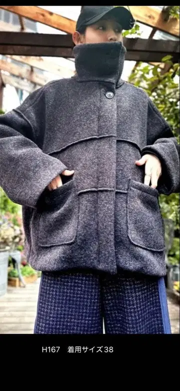 택 포함 avie 압축 울 하프 코트 시착만 한 상품