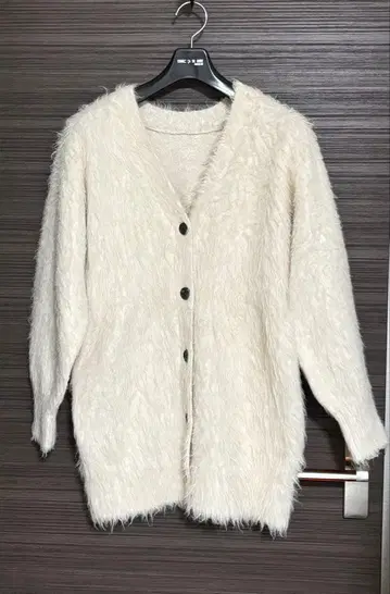 green label relaxing 샤기 2way 가디건