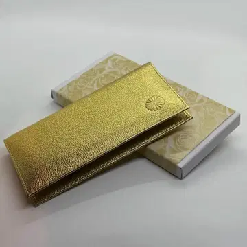 황궁 기념품 문장 장식 천연 가죽 장지갑 골드 컬러 (황궁 지갑)