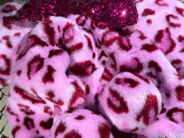 디즈니 팬캡 레오파드 무늬 핑크