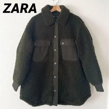 [ 새상품급 ] ZARA 자라 보아 자켓 카키 오버 사이즈 L