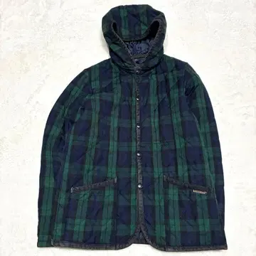 LAVENHAM 퀼팅 자켓 후드 부착 체크 영국제 M