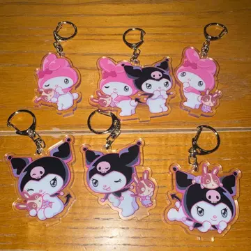 쿠로미 x 우사미 오리지널 아크릴 키링 콜라보 보호 필름 포함 6종