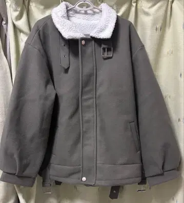 빅 실루엣 보아 안감 벌룬 슬리브 코트 자켓