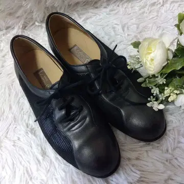 긴자 요시노야 천연 가죽 경량 스니커즈 22.5 블랙 천연 가죽