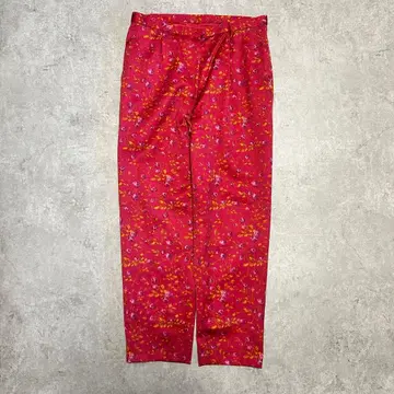 00s 빈티지 꽃무늬 캐주얼 팬츠 허리 리본 포함