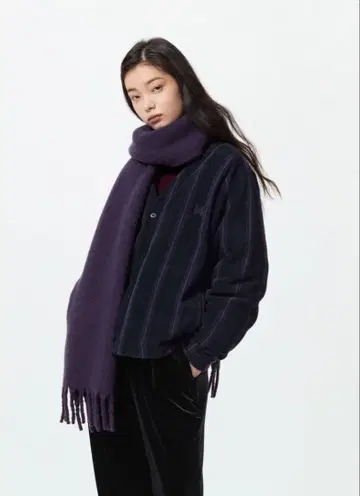 다크 네이비 플리스 오버 사이즈 가디건 L 사이즈