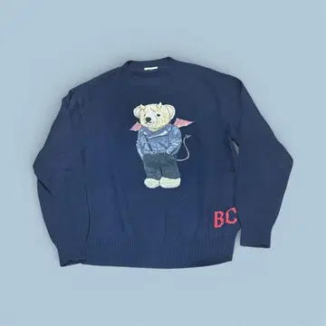 BASICKS 네이비 bear 곰 니트 스웨터