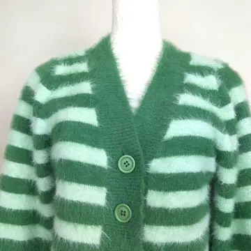 seiney [ F ] 그린과 화이트 스트라이프 가디건 a15
