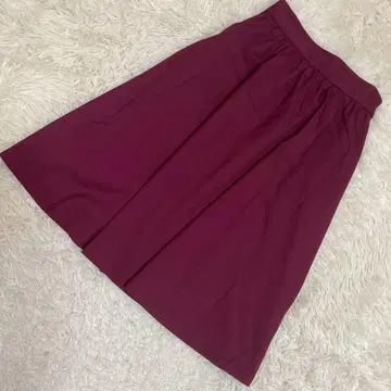green label relaxing 플레어 스커트 버건디 38