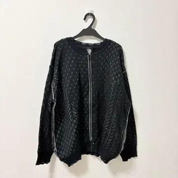 nikoand 아이렛 니트 루즈 블루종 블랙 가디건