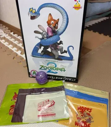 새상품 주토피아2 피규어 주디 닉 제일복권 지퍼백 잡화