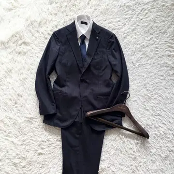 [ 새상품급 ] LARDINI 신 로고 네이비 울 수트 부토니에르 46