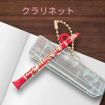 가챠 반짝이는 도금 악기 클라리넷 빨간색 미니어처 피규어 키링