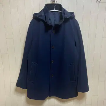 A DAY IN THE LIFE 니트 멜톤 후디 코트