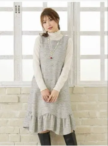 로즈 티아라 믹스 트위드 원피스 3XL