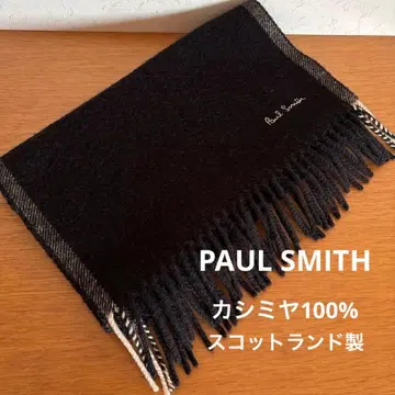 PAUL SMITH 스코틀랜드제 캐시미어 100% 블랙 머플러