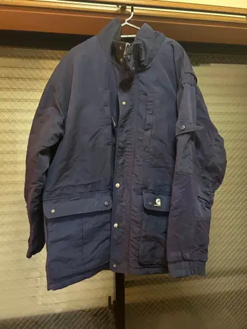 네이비 아우터 탈부착 후드 부착