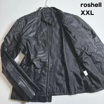 레어 XXL roshell 싱글 라이더 천연 가죽 블랙