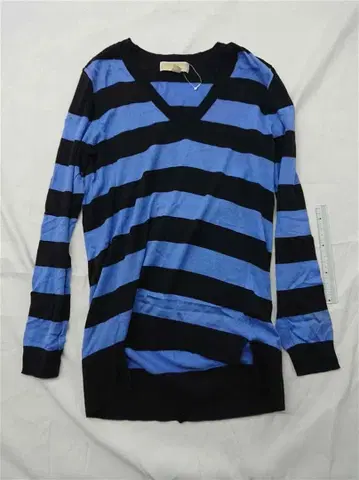 마이클 코스 보더 V넥 긴팔 니트 S 사이즈 여성용