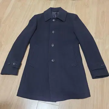 SHIPS 남성용 울 솔리드 카 코트 (네이비)