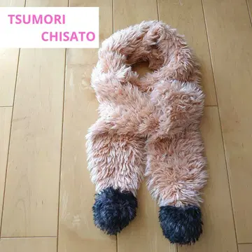 츠모리치사토 머플러 핑크 롱 복슬복슬 귀여운