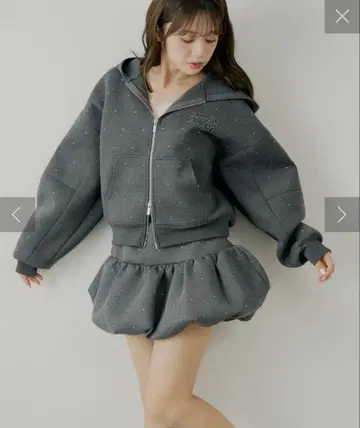 chico 셋업 W 선박 후드티 스커트