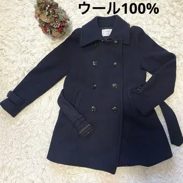 STUDIOUS 울 코트 울 100 네이비 사이즈 1 일본제