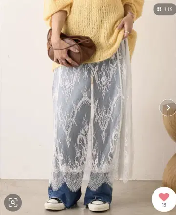 택 포함 미사용 새상품 시너리 레이스 스커트 38 사이즈