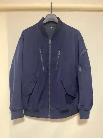 유니클로 +J 오버사이즈 블루종 질 샌더 MA1 네이비 사이즈 M