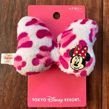 미니 머리끈 레오파드 무늬 핑크