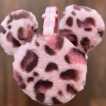 미니 레오파드 무늬 귀도리 핑크