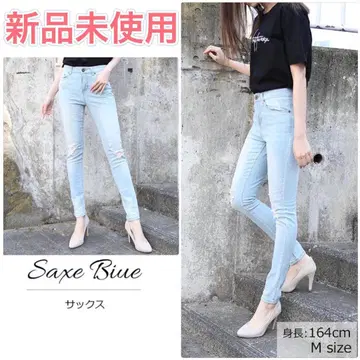 미사용 새상품 크러쉬 스키니 데님 데미지 데님 스키니 데님 L 사이즈