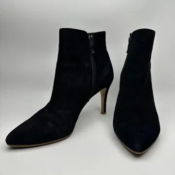 DIANA 스웨이드 숏부츠 블랙 23.5cm 사이드 지퍼