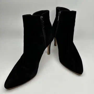 DIANA 스웨이드 숏부츠 블랙 23.5cm 사이드 지퍼