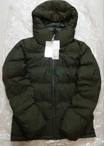 택 포함 UNIQLO 남성용 심리스 다운 파카 XS 올리브