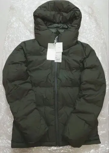 택 포함 UNIQLO 남성용 심리스 다운 파카 XS 올리브