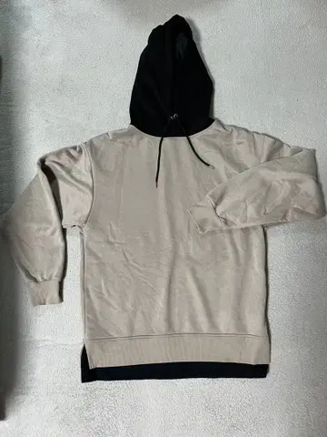 베이지/블랙 M 사이즈 후드티