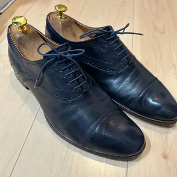 빠른 발송 캐서린 햄넷 런던 스트레이트 팁 내측 깃털 가죽 네이비