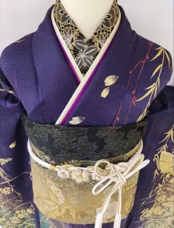 순수 실크 후리소데 백 신발 세트