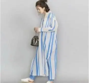 누키테파 스트라이프 롱 원피스