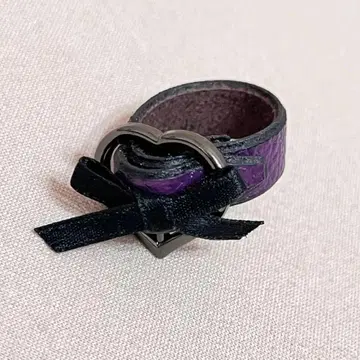 리슨 플레이버 가죽 링 반지 리본 하트 지뢰계