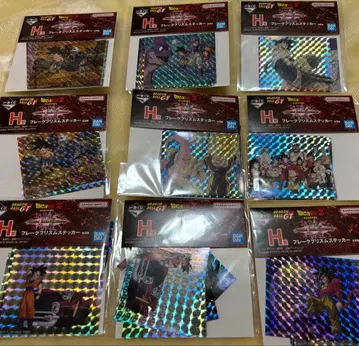 제일복권 드래곤볼 H상 플레이크 프리즘 스티커 7종 9개 미개봉