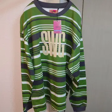 SWAGGER 스트라이프 긴팔 티셔츠 택 포함