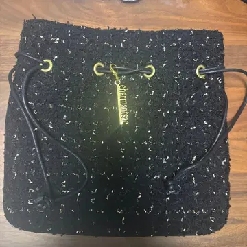 charmant sac BLACK 골드 트위드 복조리 백