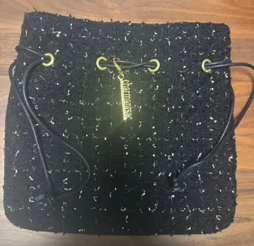 charmant sac BLACK 골드 트위드 복조리 백